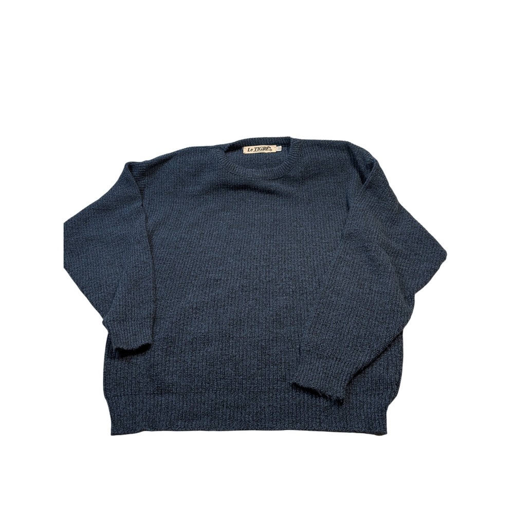 Le Tigre Mens Tall Man Knit Sweater XL Blue